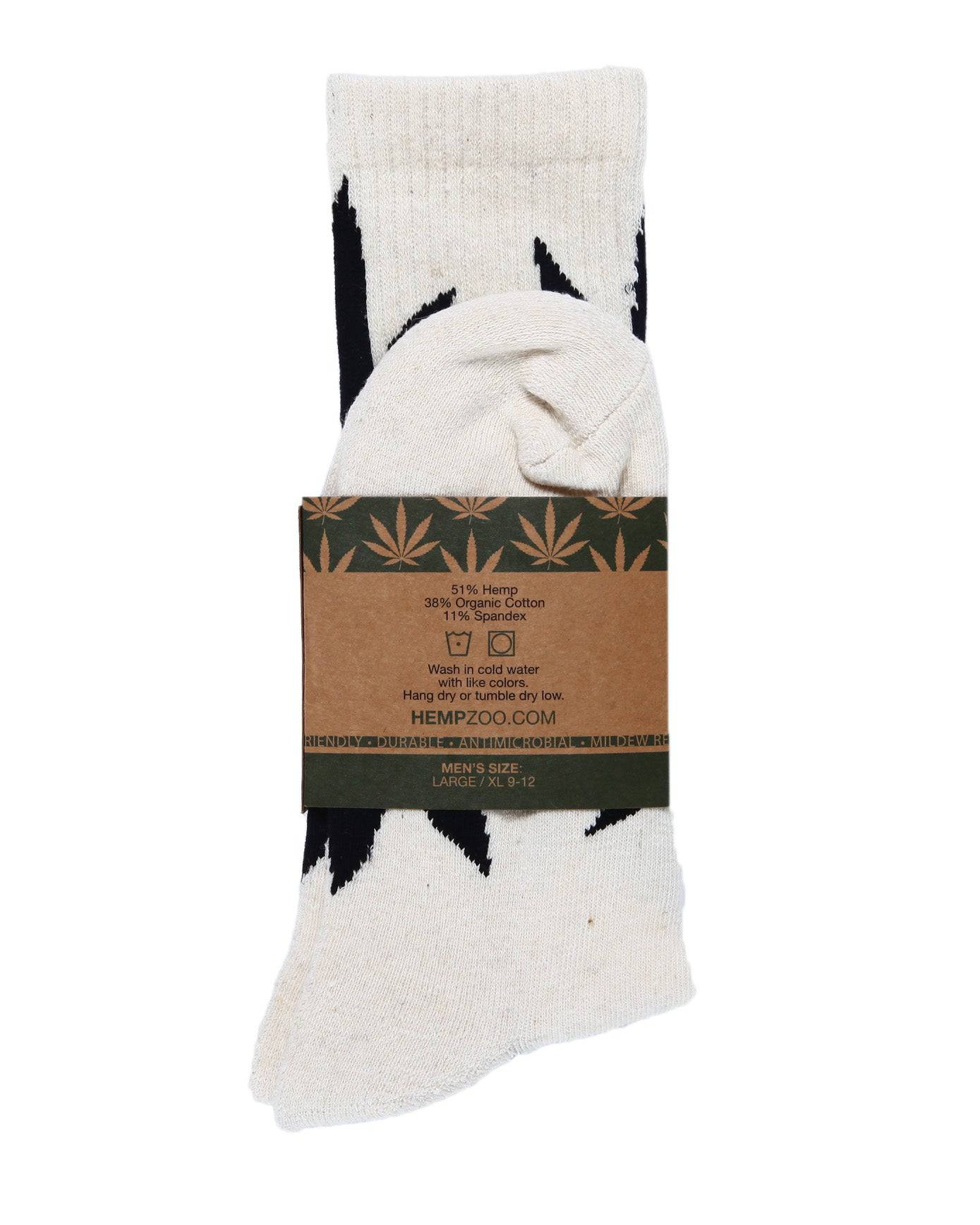 HEMP LEAF CREW SOCKS - HEMPZOO