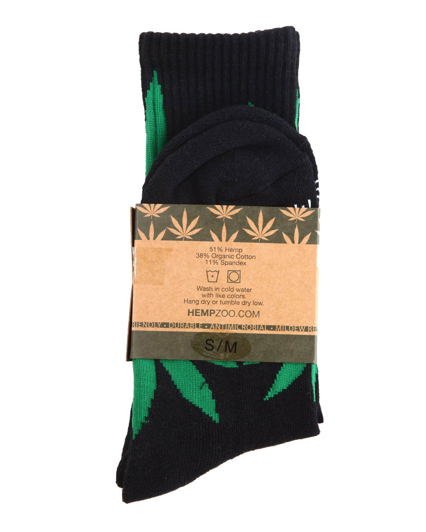 HEMP LUCKY LEAF CREW SOCKS - HEMPZOO