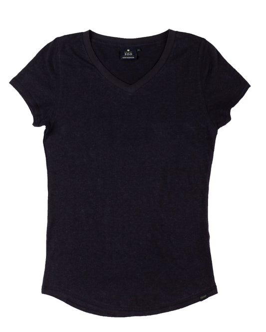 HEMP V NECK SCOOP WOMENS ARMOR - HEMPZOO