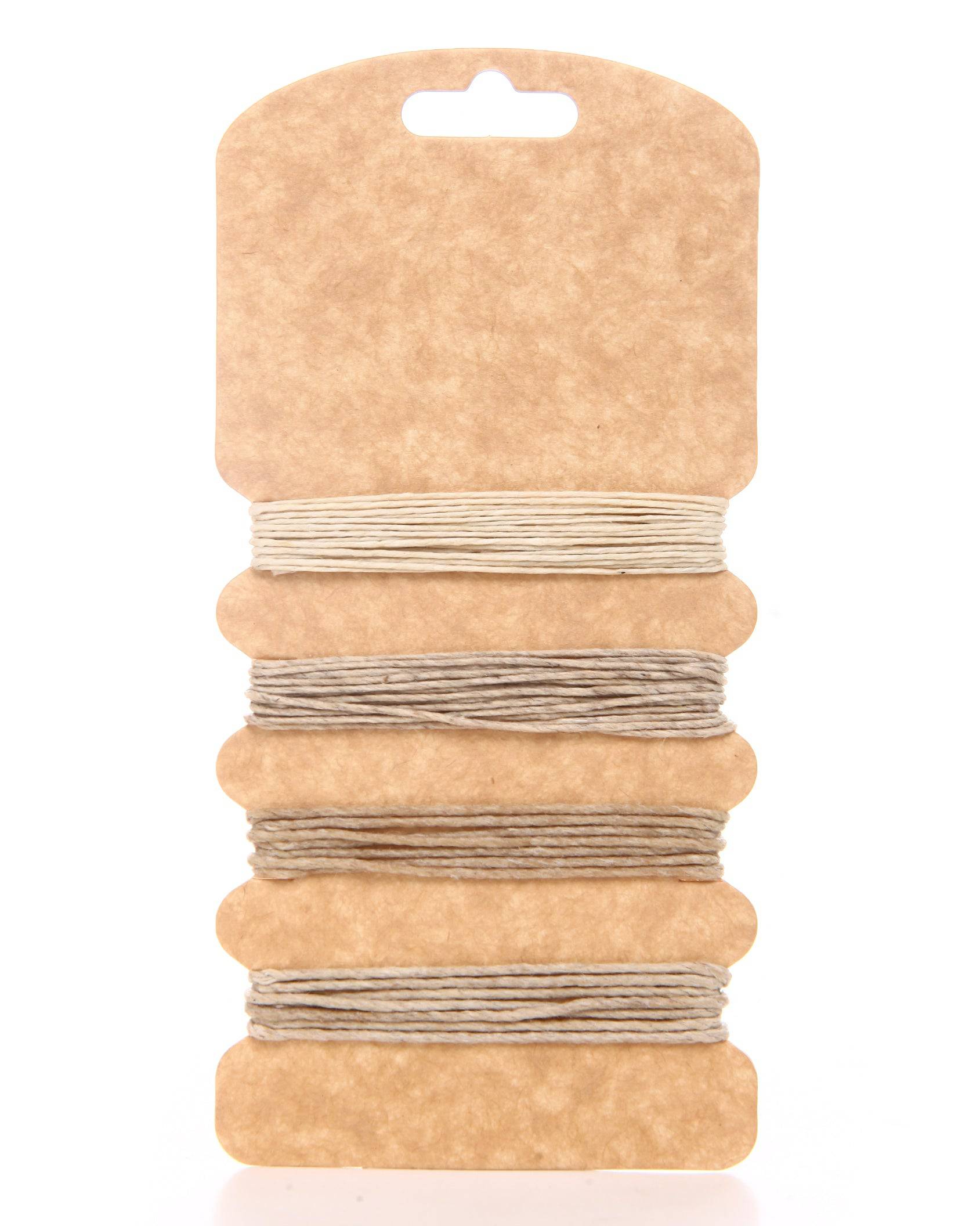 HEMP WICK CORD CARD MULTI NATURAL - HEMPZOO