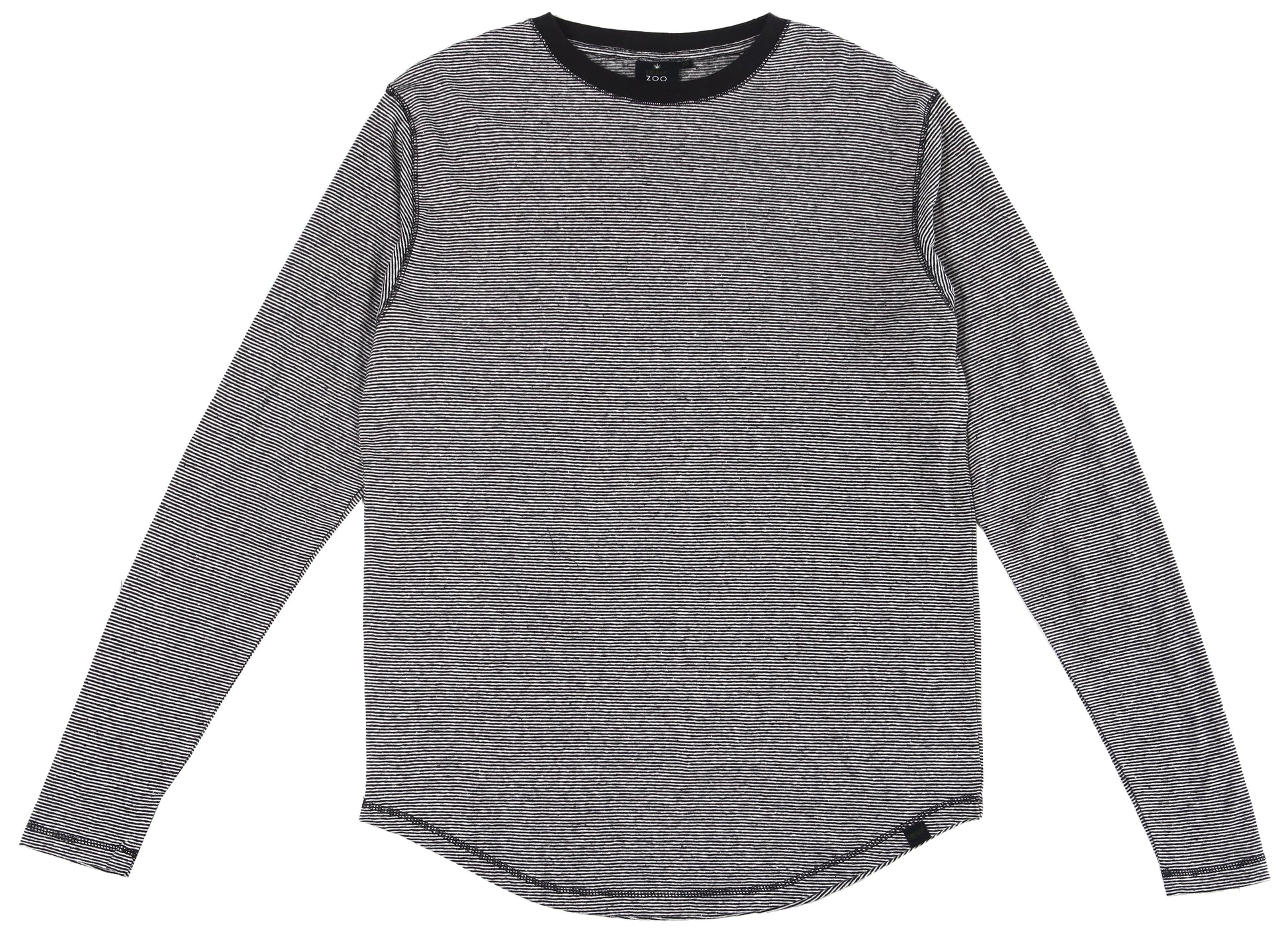 HEMP MICRO STRIPE LONG SLEEVE T-SHIRT ARMOR - HEMPZOO