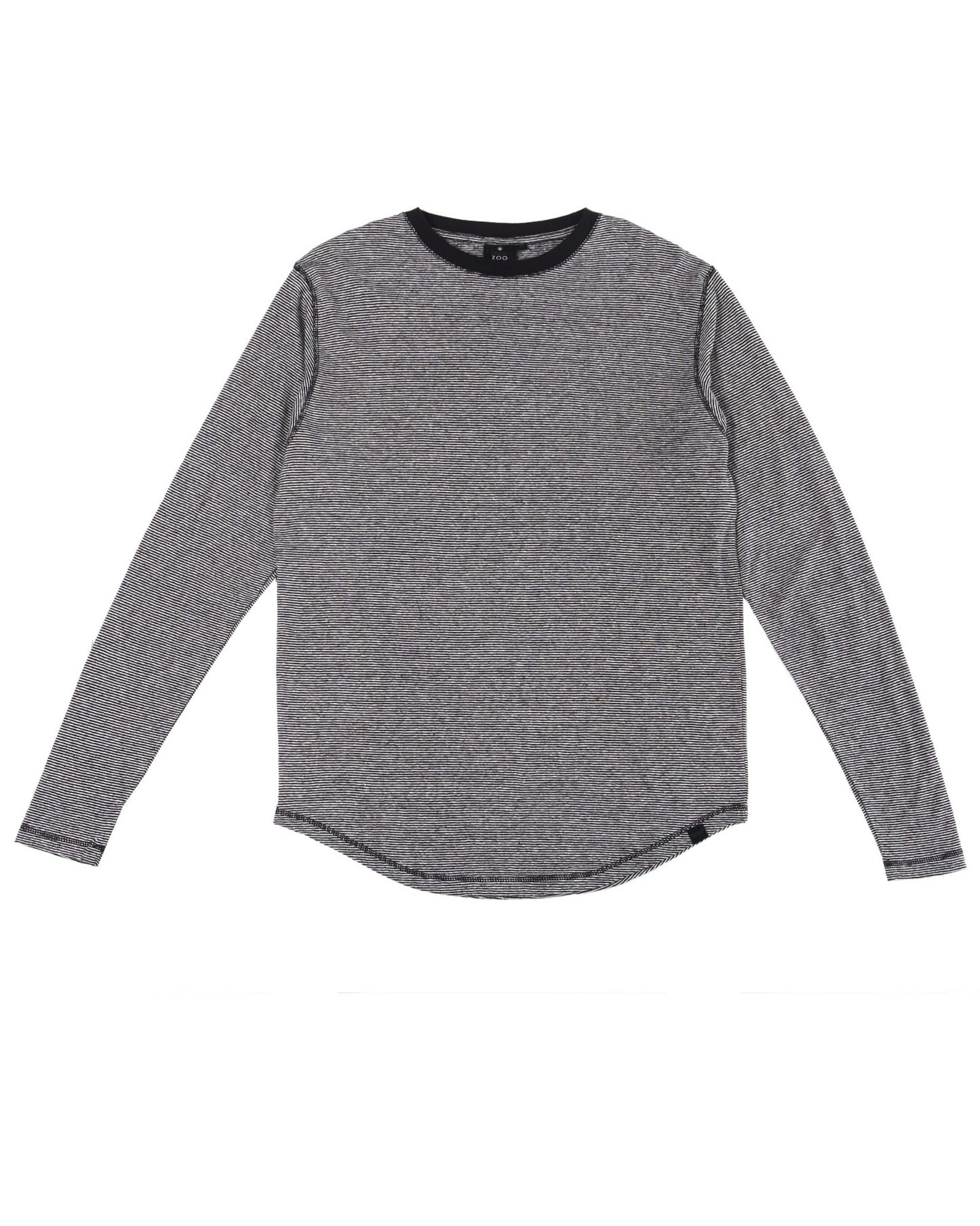HEMP MICRO STRIPE LONG SLEEVE T-SHIRT ARMOR - HEMPZOO