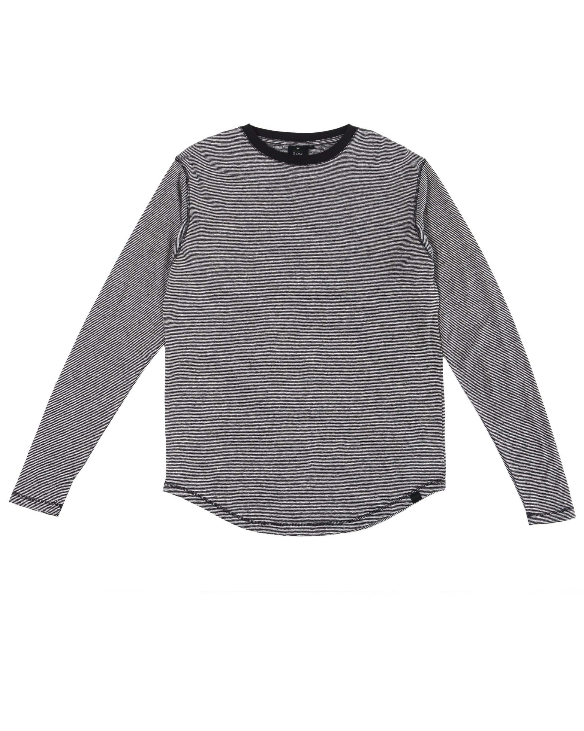 HEMP MICRO STRIPE LONG SLEEVE T-SHIRT ARMOR - HEMPZOO