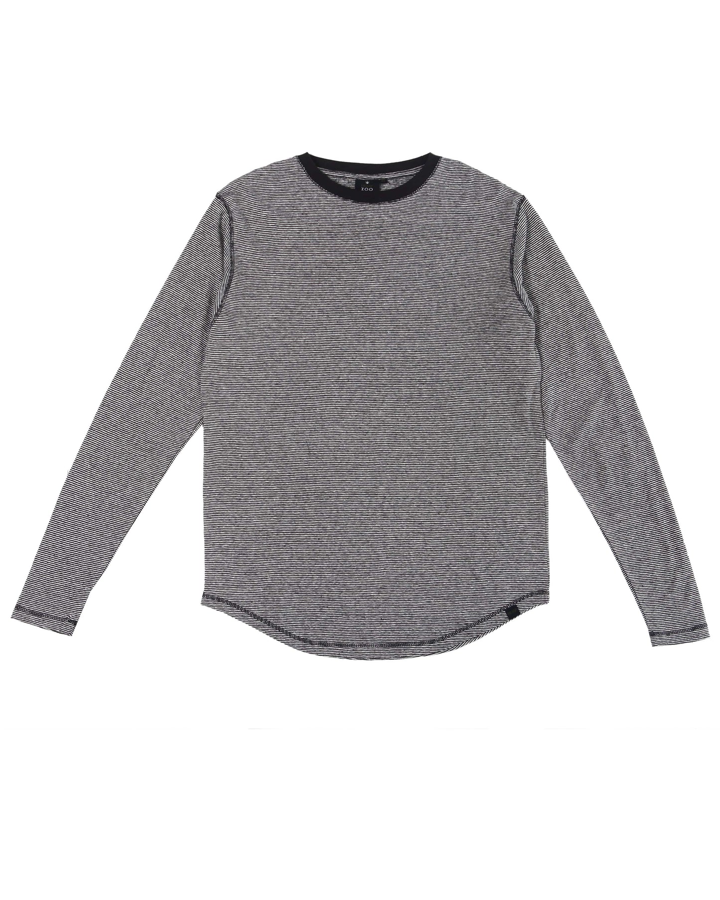 HEMP MICRO STRIPE LONG SLEEVE T-SHIRT ARMOR - HEMPZOO