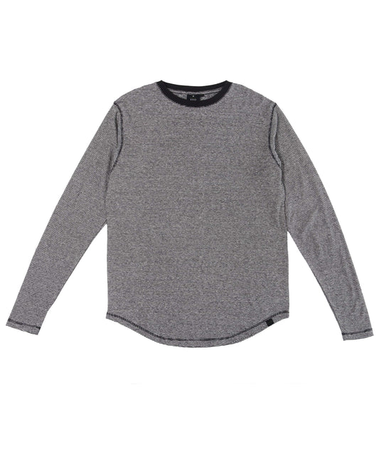 HEMP MICRO STRIPE LONG SLEEVE T-SHIRT ARMOR - HEMPZOO