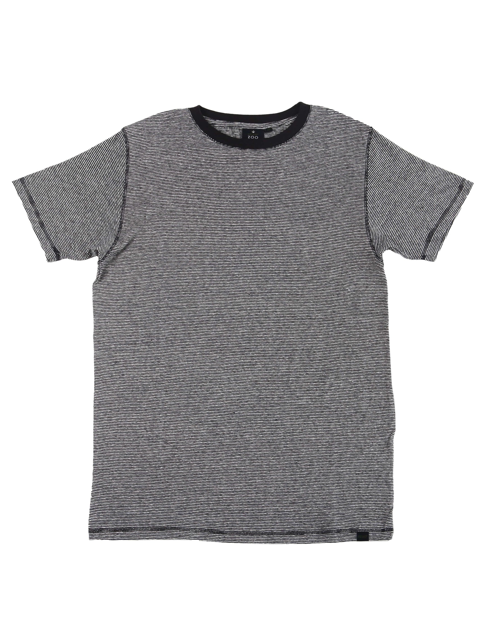 HEMP MICRO STRIPE T-SHIRT ARMOR - HEMPZOO
