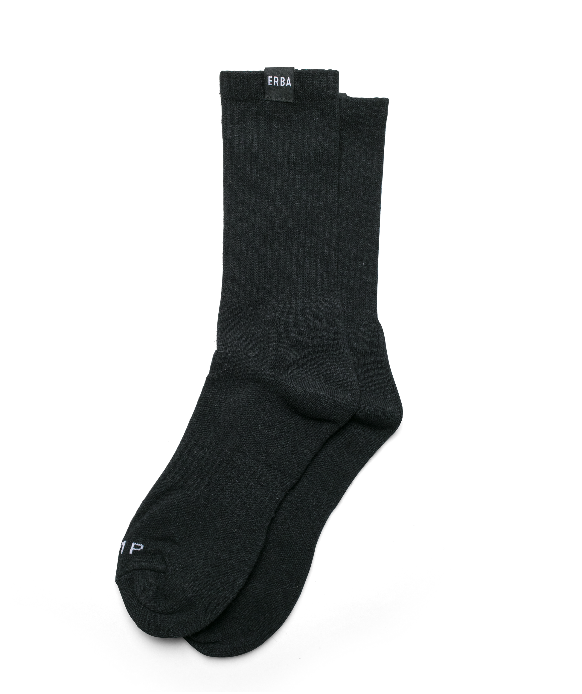 ERBA HEMP CREW SOCKS BLACK - HEMPZOO