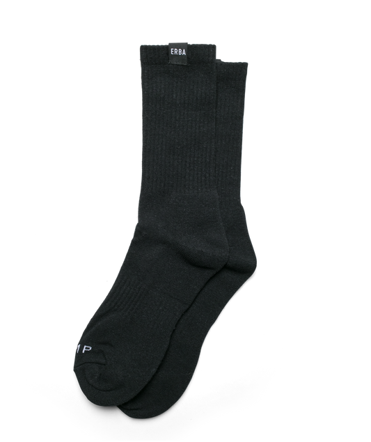 ERBA HEMP CREW SOCKS BLACK - HEMPZOO
