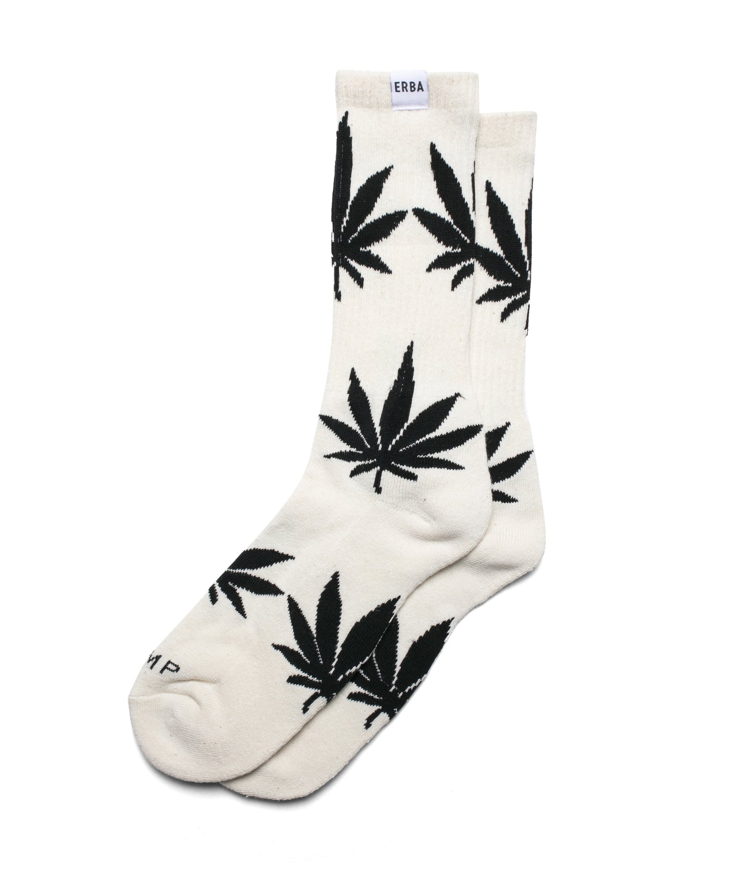 ERBA HEMP LEAF CREW SOCKS NATURAL - HEMPZOO