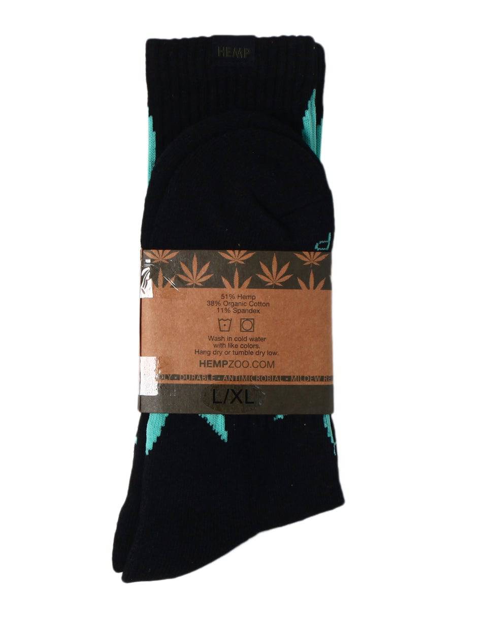 HEMP OCEAN LEAF CREW SOCKS - HEMPZOO