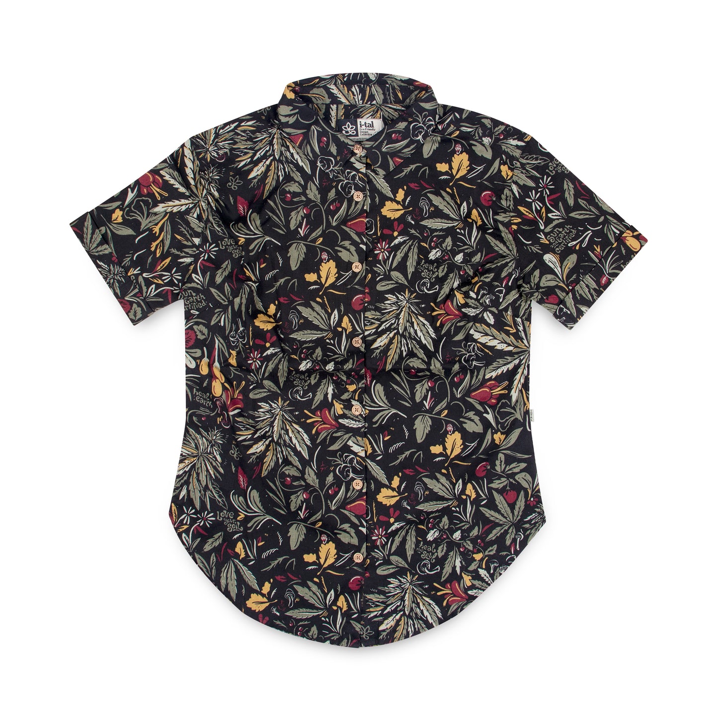 SUN + EARTH I-TAL WOMENS HEMP BUTTON UP - HEMPZOO