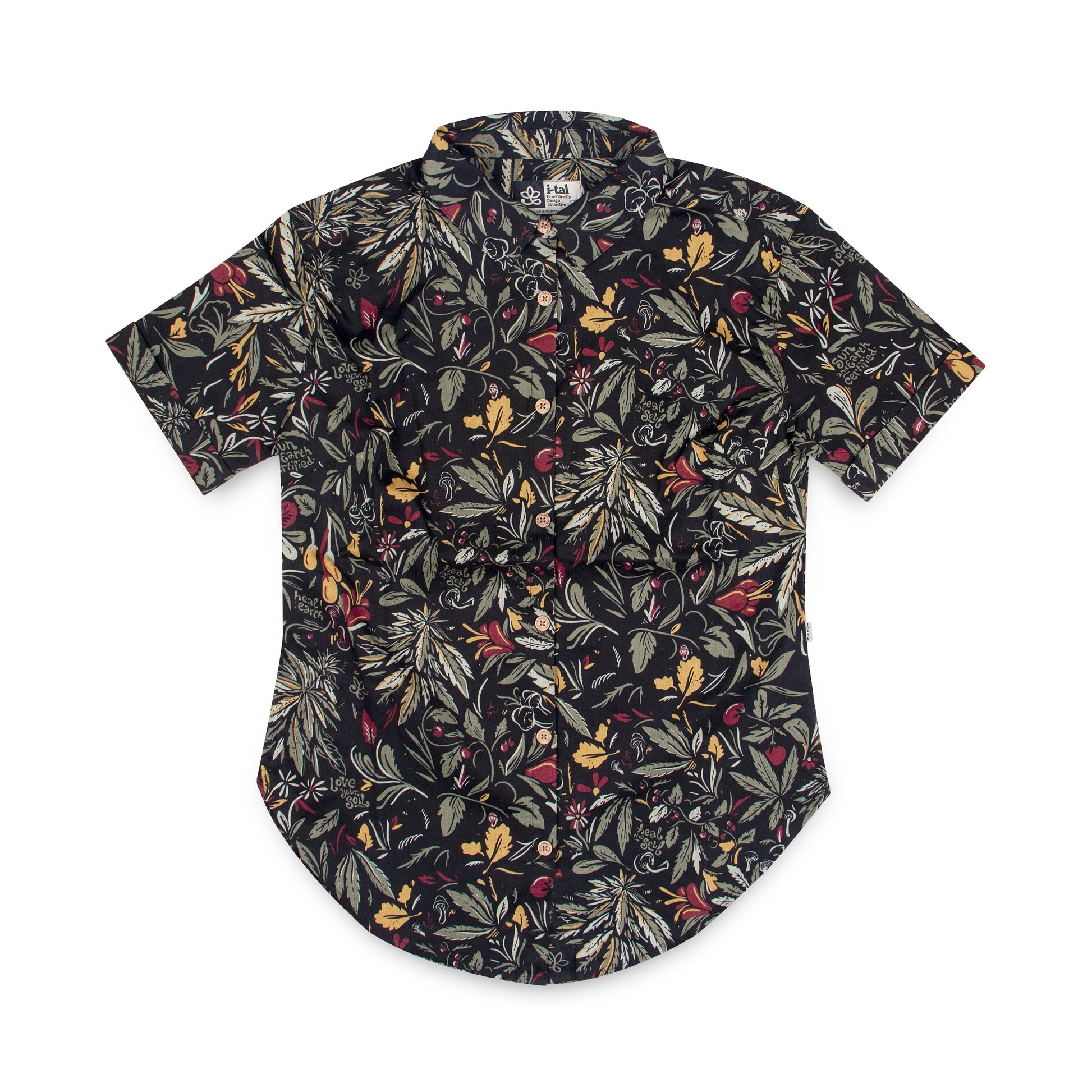 SUN+EARTH I-TAL WOMENS HEMP BUTTON UP - HEMPZOO