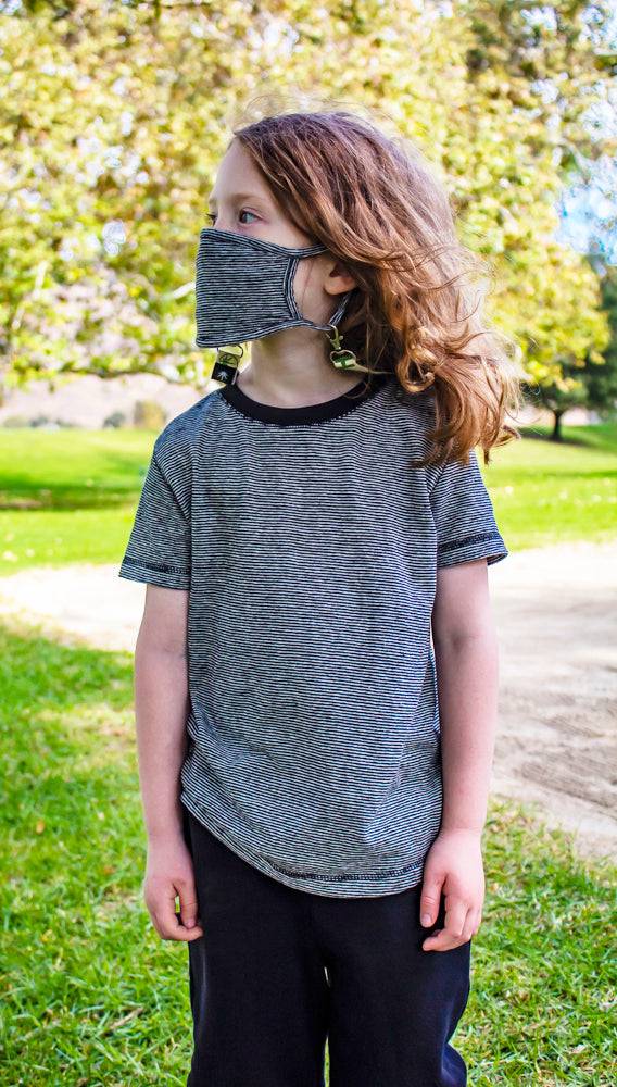 HEMP KIDS MICRO STRIPE T-SHIRT ARMOR 6-12 - HEMPZOO