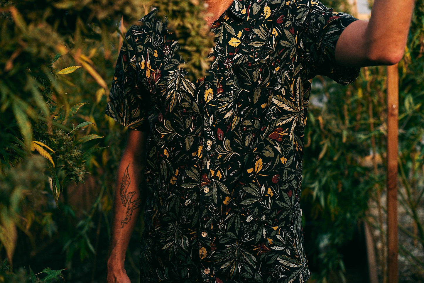 SUN+EARTH I-TAL HEMP BUTTON UP - HEMPZOO