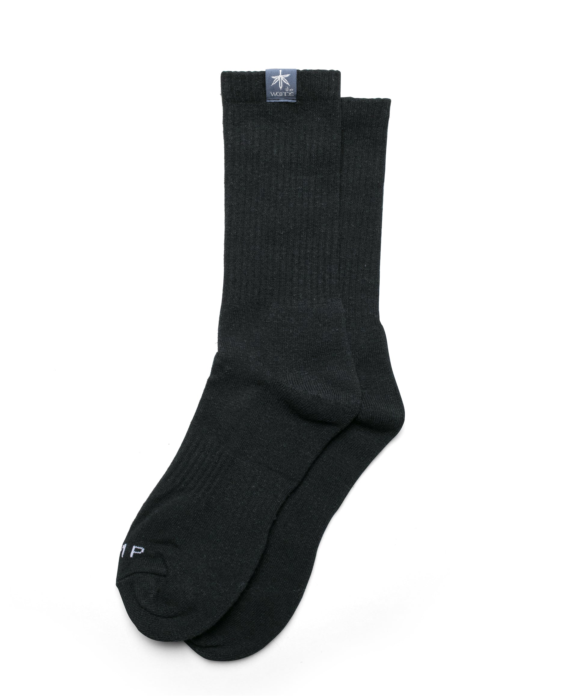 the WOODS HEMP CREW SOCKS BLACK - HEMPZOO