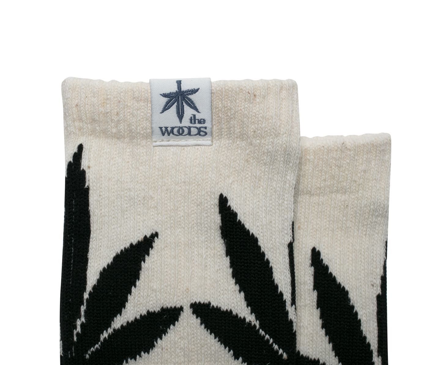 the WOODS LEAF HEMP CREW SOCKS NATURAL - HEMPZOO