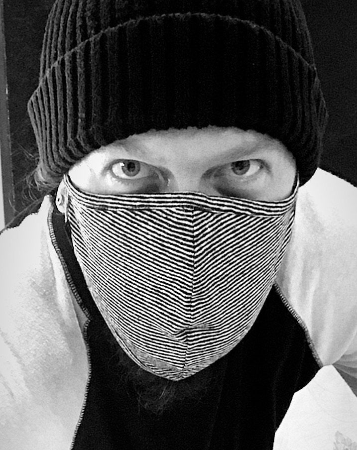 HEMP MICRO STRIPE FACE MASK - HEMPZOO