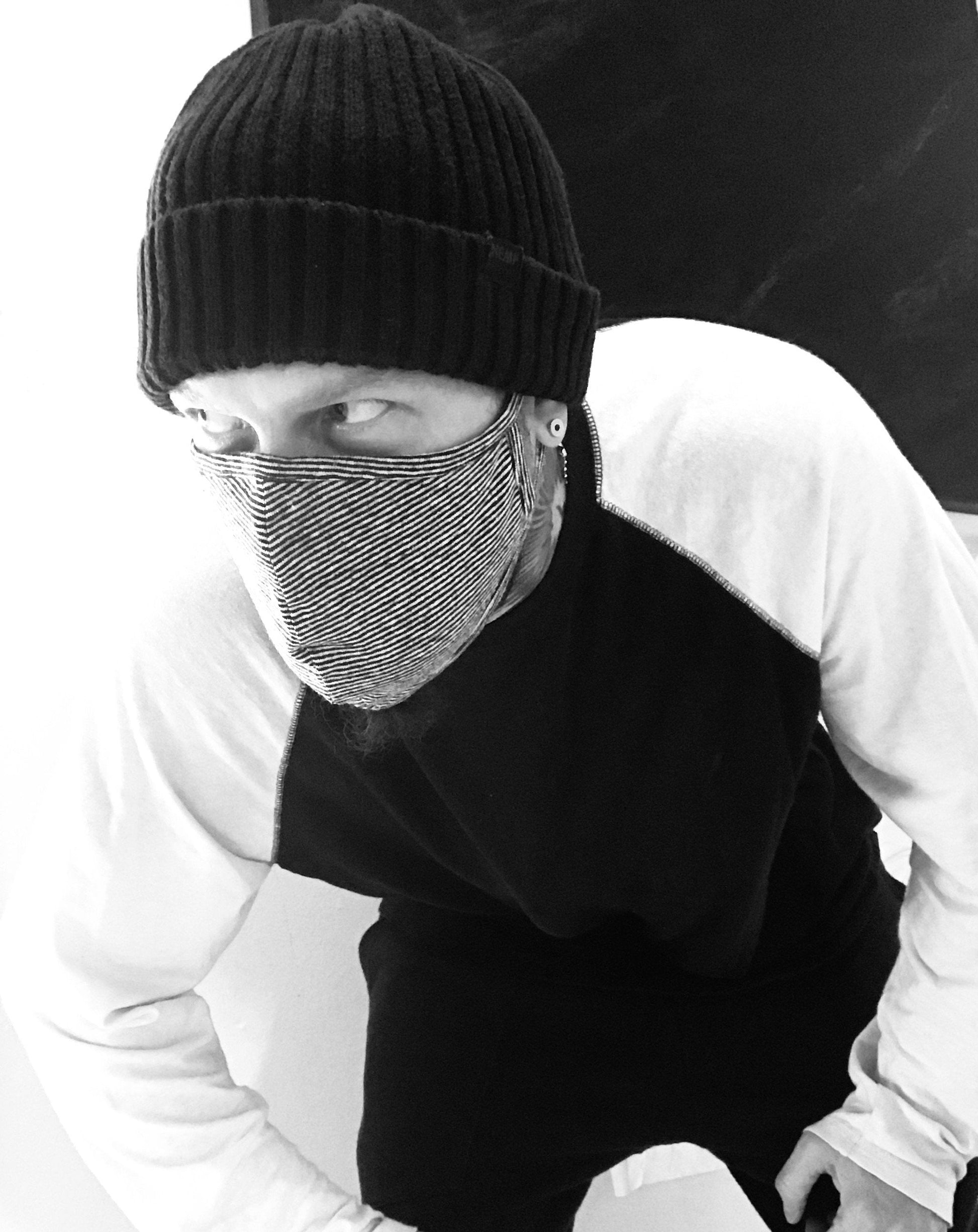 HEMP MICRO STRIPE FACE MASK - HEMPZOO