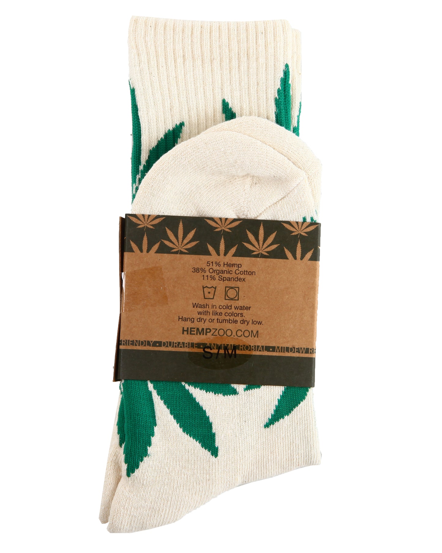 HEMP LUCKY LEAF CREW SOCKS - HEMPZOO