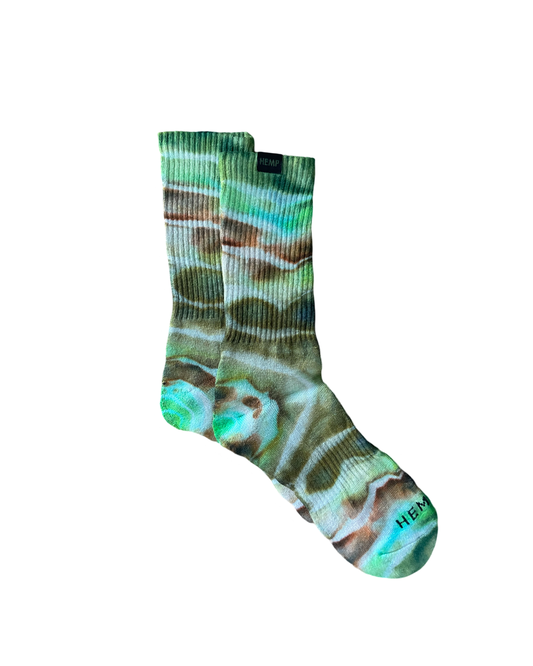 GEO-2 HEMP LABEL CREW SOCKS - HEMPZOO